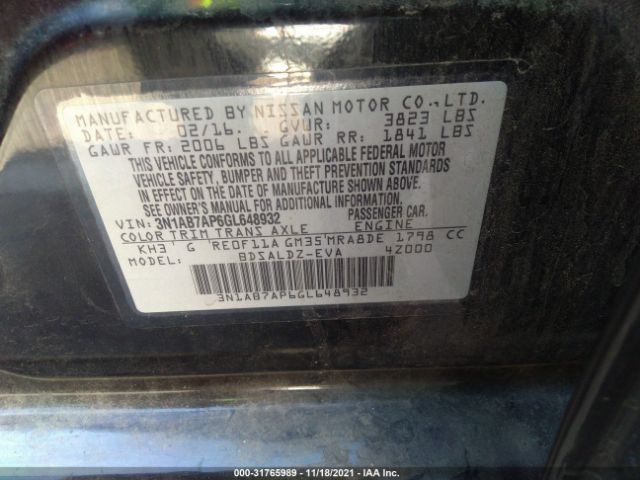 Photo 8 VIN: 3N1AB7AP6GL648932 - NISSAN SENTRA 