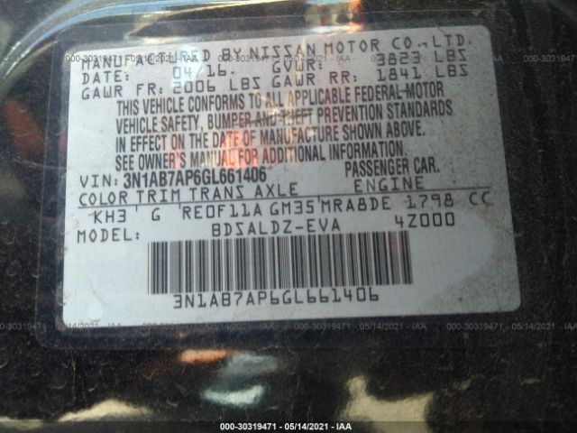 Photo 8 VIN: 3N1AB7AP6GL661406 - NISSAN SENTRA 