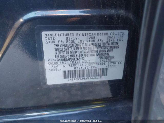 Photo 8 VIN: 3N1AB7AP6GL663172 - NISSAN SENTRA 