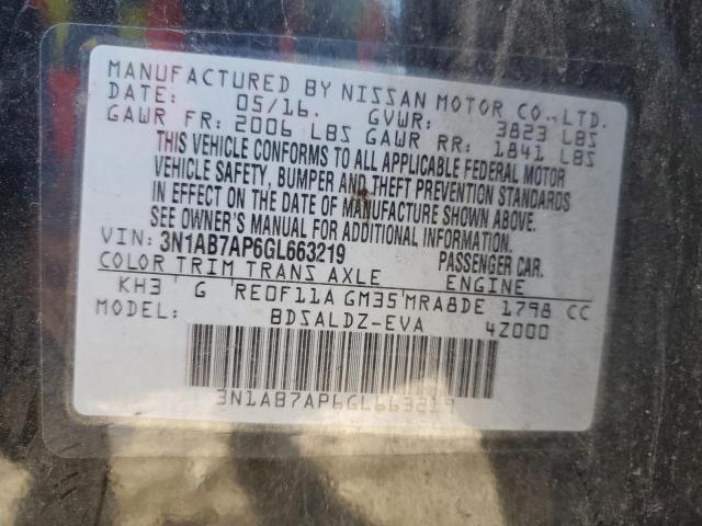 Photo 12 VIN: 3N1AB7AP6GL663219 - NISSAN SENTRA 