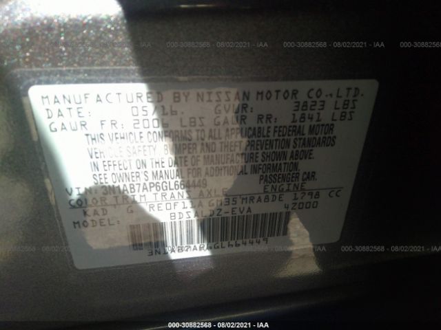 Photo 8 VIN: 3N1AB7AP6GL664449 - NISSAN SENTRA 