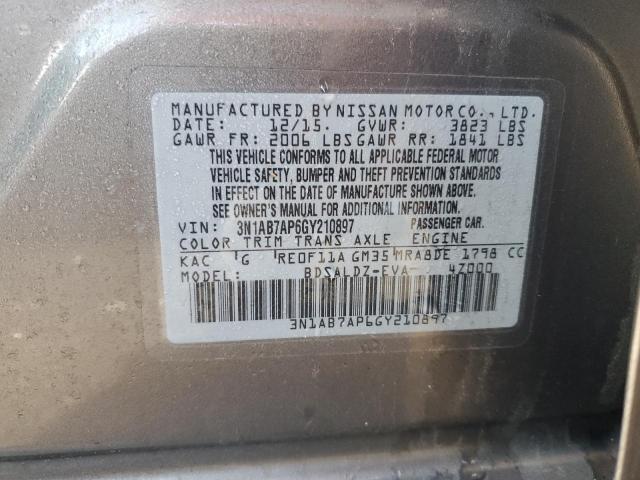 Photo 11 VIN: 3N1AB7AP6GY210897 - NISSAN SENTRA S 