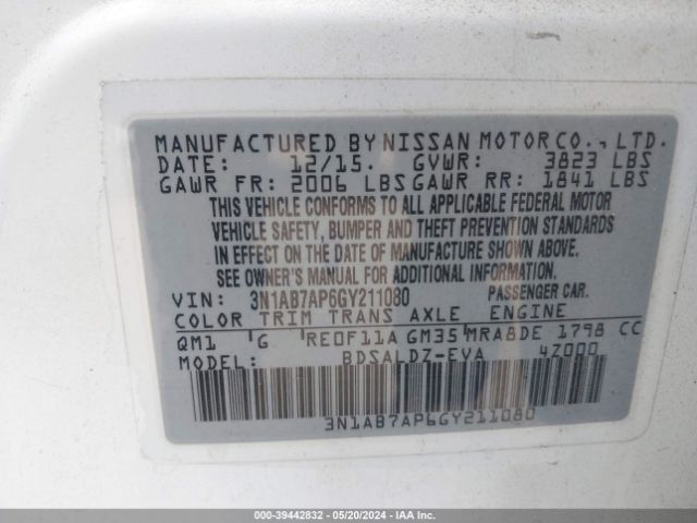 Photo 8 VIN: 3N1AB7AP6GY211080 - NISSAN SENTRA 