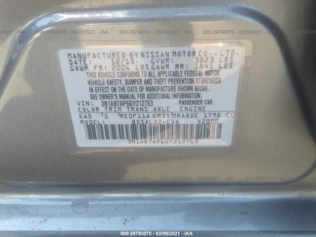 Photo 8 VIN: 3N1AB7AP6GY212763 - NISSAN SENTRA 