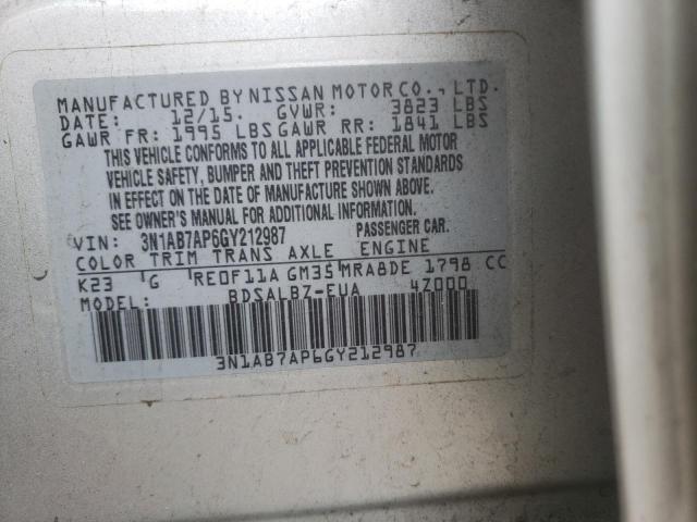 Photo 9 VIN: 3N1AB7AP6GY212987 - NISSAN SENTRA S 