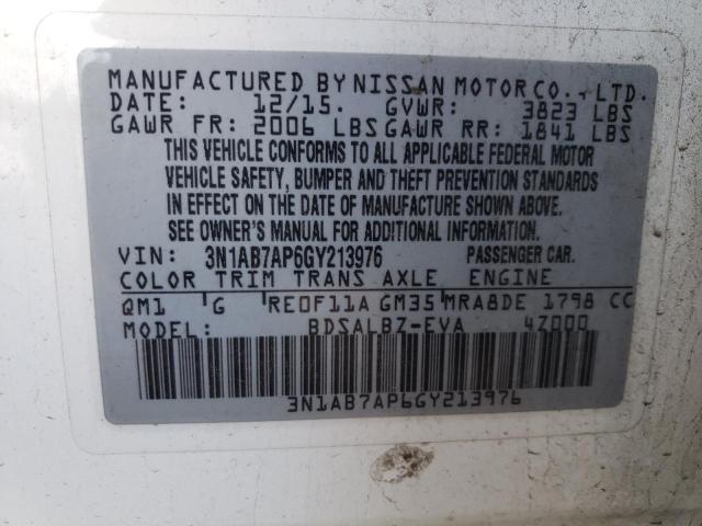 Photo 12 VIN: 3N1AB7AP6GY213976 - NISSAN SENTRA S 