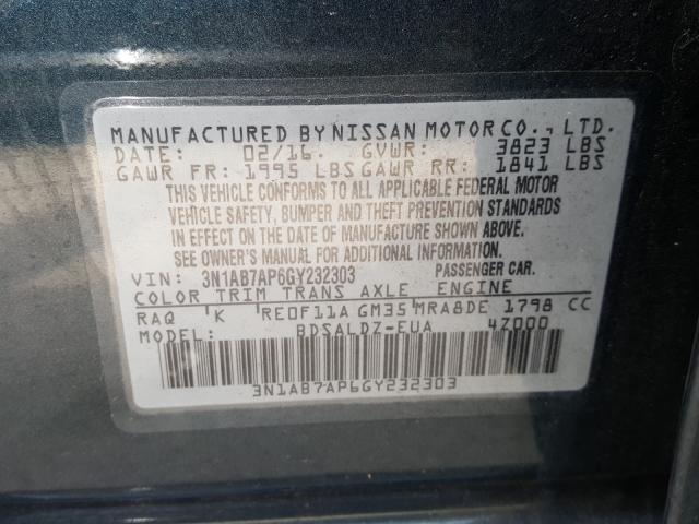 Photo 9 VIN: 3N1AB7AP6GY232303 - NISSAN SENTRA S 