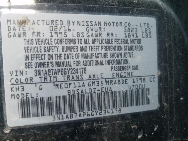 Photo 9 VIN: 3N1AB7AP6GY234178 - NISSAN SENTRA S 