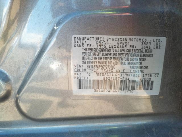 Photo 9 VIN: 3N1AB7AP6GY273790 - NISSAN SENTRA S 