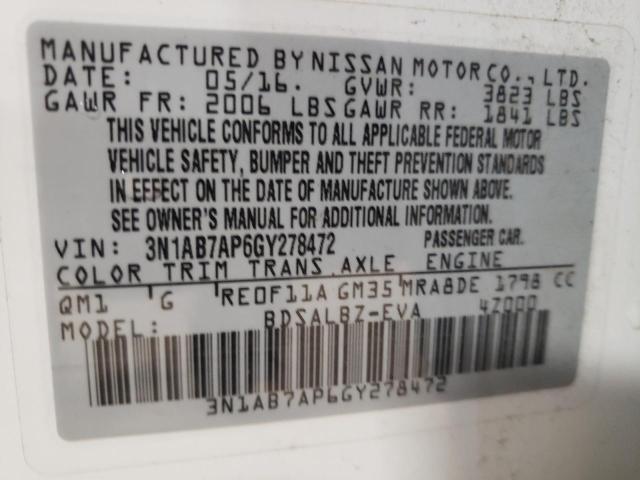 Photo 11 VIN: 3N1AB7AP6GY278472 - NISSAN SENTRA 