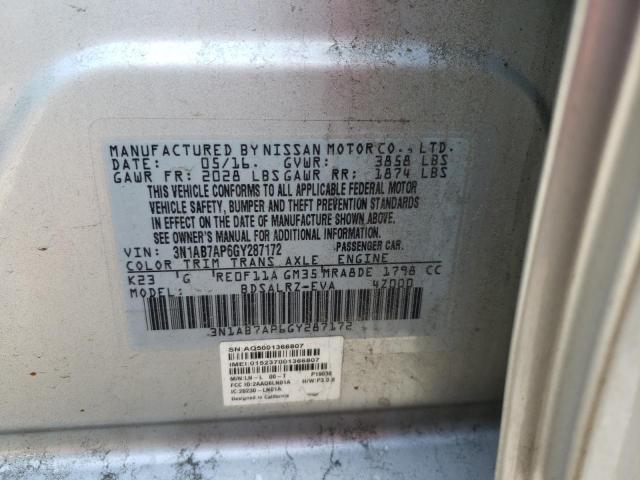 Photo 11 VIN: 3N1AB7AP6GY287172 - NISSAN SENTRA S 