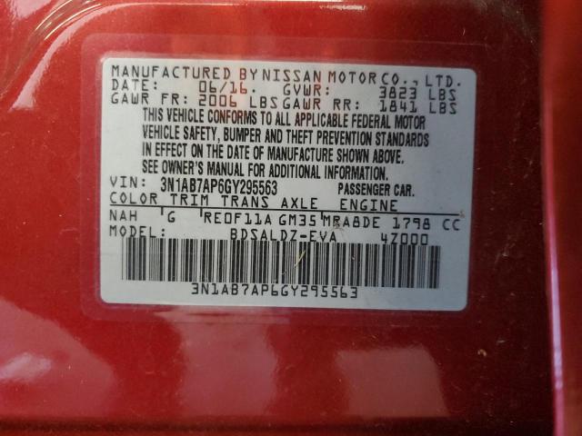 Photo 12 VIN: 3N1AB7AP6GY295563 - NISSAN SENTRA 