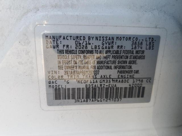 Photo 11 VIN: 3N1AB7AP6GY297037 - NISSAN SENTRA S 