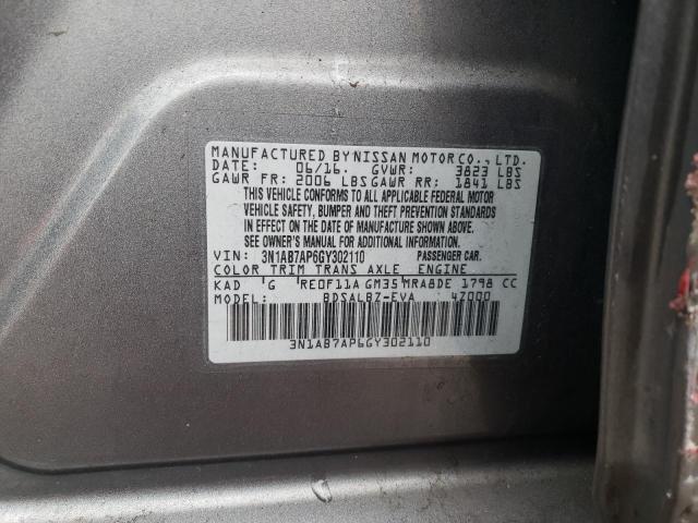 Photo 11 VIN: 3N1AB7AP6GY302110 - NISSAN SENTRA S 