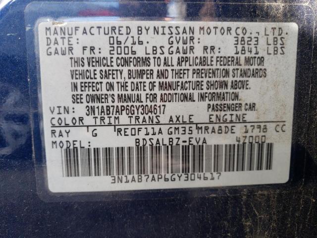 Photo 12 VIN: 3N1AB7AP6GY304617 - NISSAN SENTRA S 