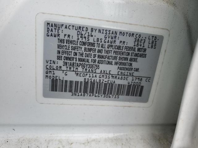 Photo 12 VIN: 3N1AB7AP6GY306755 - NISSAN SENTRA 