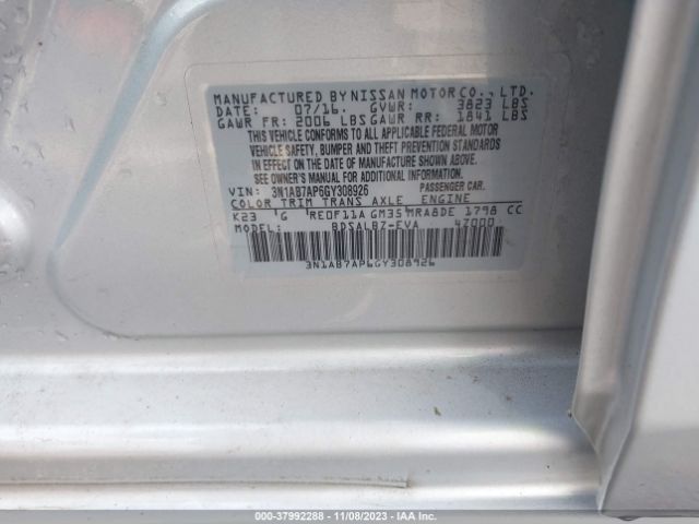 Photo 8 VIN: 3N1AB7AP6GY308926 - NISSAN SENTRA 