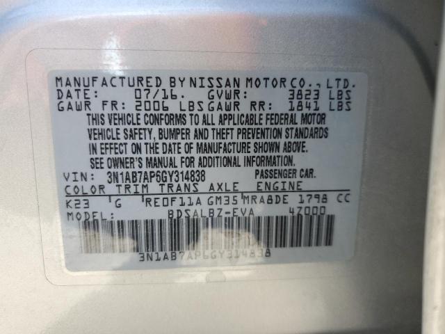 Photo 12 VIN: 3N1AB7AP6GY314838 - NISSAN SENTRA S 