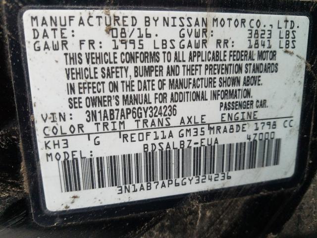 Photo 9 VIN: 3N1AB7AP6GY324236 - NISSAN SENTRA S 