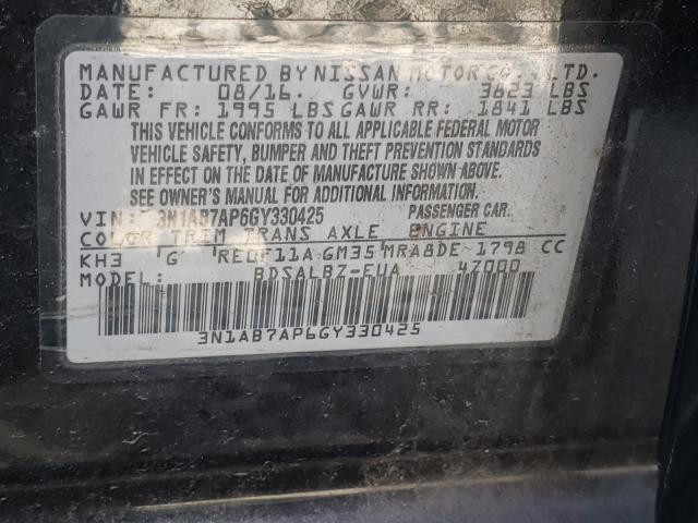 Photo 9 VIN: 3N1AB7AP6GY330425 - NISSAN SENTRA S 