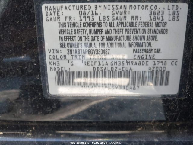 Photo 8 VIN: 3N1AB7AP6GY330487 - NISSAN SENTRA 