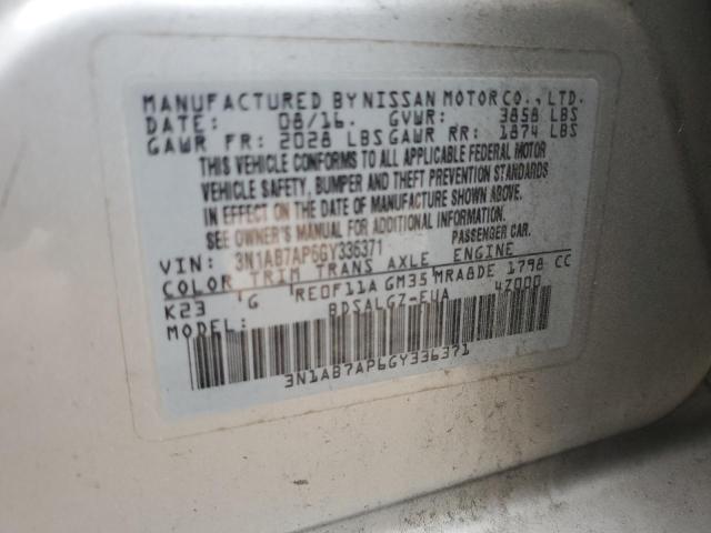 Photo 12 VIN: 3N1AB7AP6GY336371 - NISSAN SENTRA 