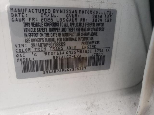 Photo 9 VIN: 3N1AB7AP6GY338329 - NISSAN SENTRA S 