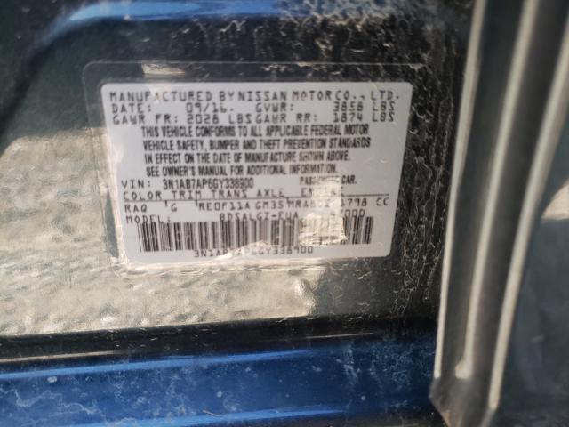 Photo 9 VIN: 3N1AB7AP6GY338900 - NISSAN SENTRA S 