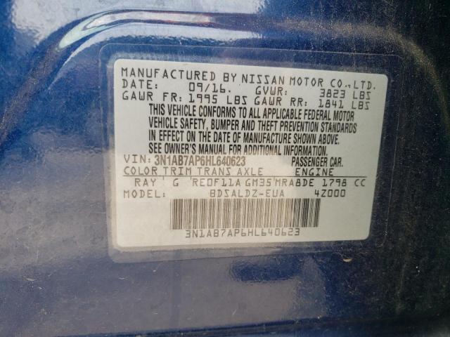 Photo 9 VIN: 3N1AB7AP6HL640623 - NISSAN SENTRA S 