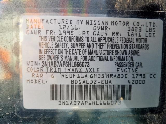 Photo 9 VIN: 3N1AB7AP6HL666073 - NISSAN SENTRA S 