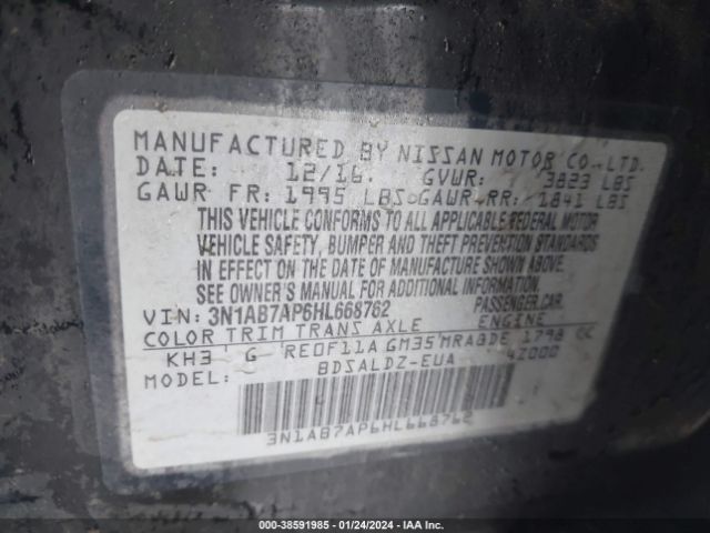 Photo 8 VIN: 3N1AB7AP6HL668762 - NISSAN SENTRA 