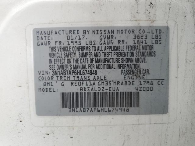 Photo 11 VIN: 3N1AB7AP6HL674948 - NISSAN SENTRA S 