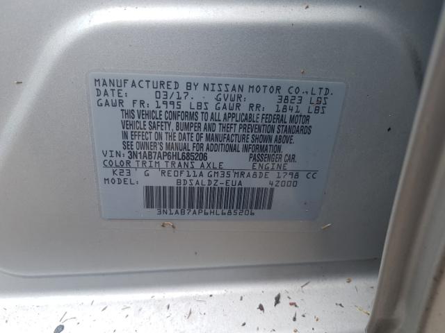 Photo 9 VIN: 3N1AB7AP6HL685206 - NISSAN SENTRA S 