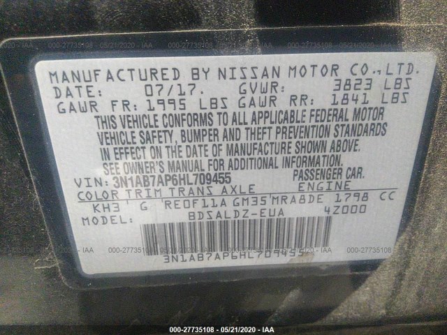 Photo 8 VIN: 3N1AB7AP6HL709455 - NISSAN SENTRA 