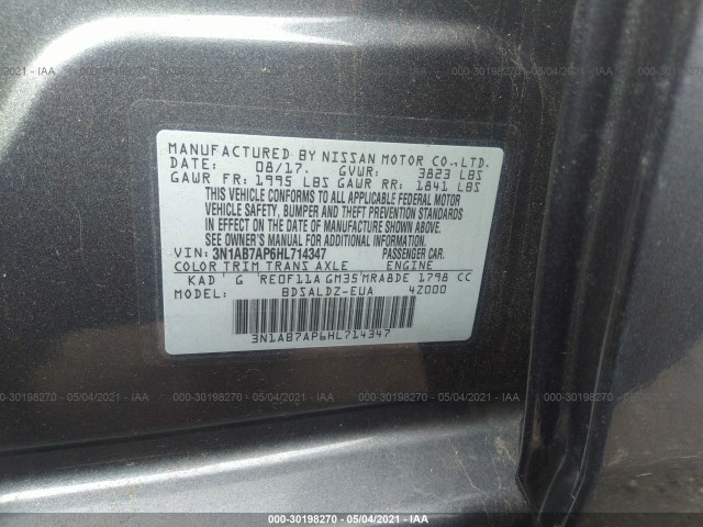 Photo 8 VIN: 3N1AB7AP6HL714347 - NISSAN SENTRA S 