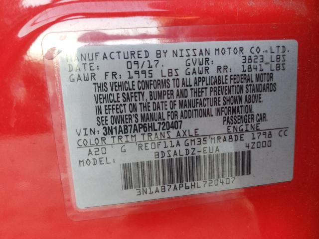 Photo 11 VIN: 3N1AB7AP6HL720407 - NISSAN SENTRA S 