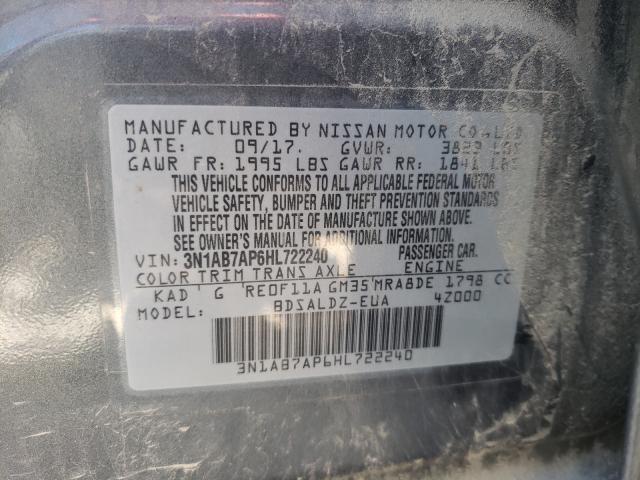 Photo 9 VIN: 3N1AB7AP6HL722240 - NISSAN SENTRA S 