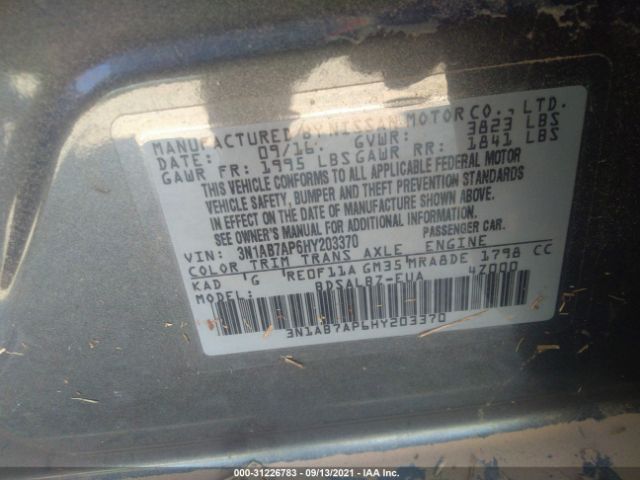 Photo 8 VIN: 3N1AB7AP6HY203370 - NISSAN SENTRA 