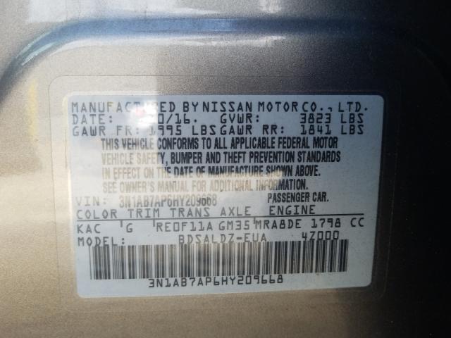 Photo 9 VIN: 3N1AB7AP6HY209668 - NISSAN SENTRA S 