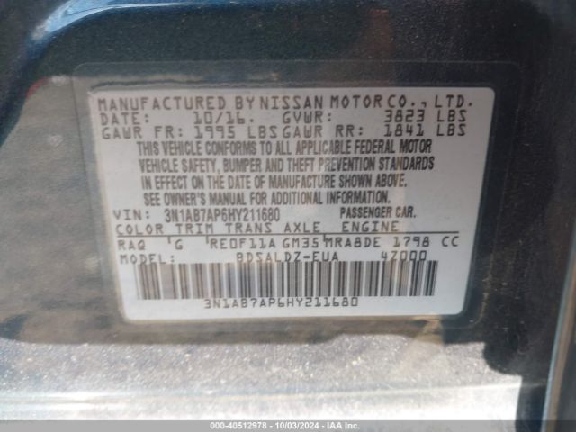 Photo 8 VIN: 3N1AB7AP6HY211680 - NISSAN SENTRA 