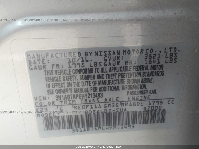 Photo 8 VIN: 3N1AB7AP6HY213493 - NISSAN SENTRA 