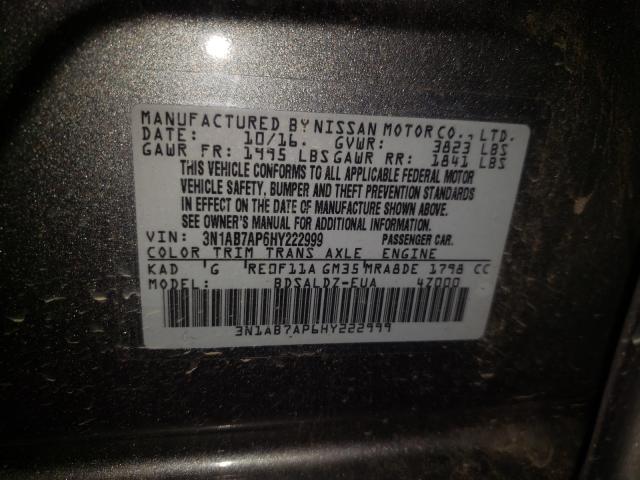 Photo 9 VIN: 3N1AB7AP6HY222999 - NISSAN SENTRA S 