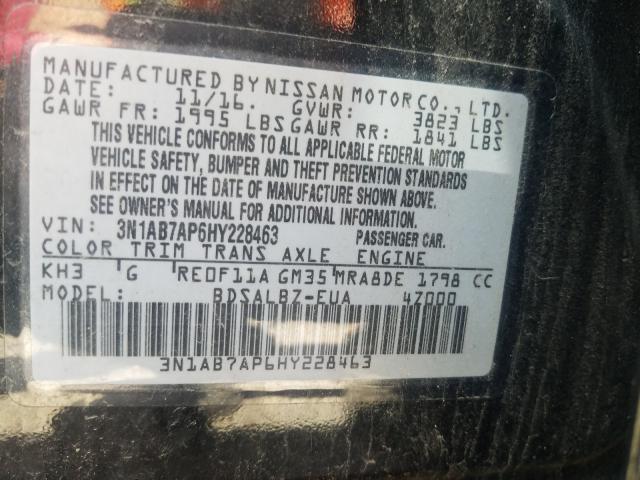 Photo 9 VIN: 3N1AB7AP6HY228463 - NISSAN SENTRA S 