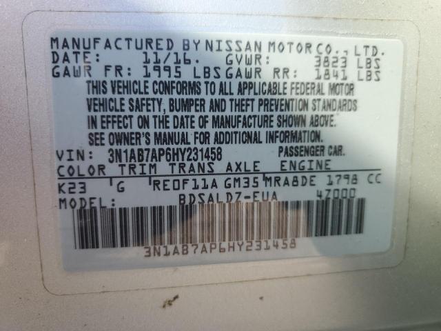 Photo 11 VIN: 3N1AB7AP6HY231458 - NISSAN SENTRA 