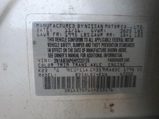 Photo 11 VIN: 3N1AB7AP6HY233176 - NISSAN SENTRA S 