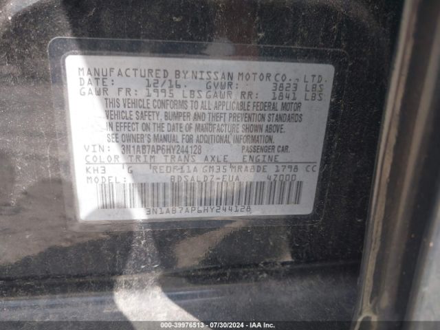 Photo 8 VIN: 3N1AB7AP6HY244128 - NISSAN SENTRA 