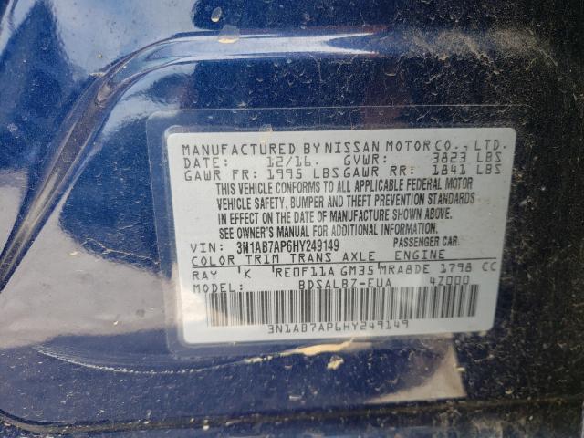 Photo 9 VIN: 3N1AB7AP6HY249149 - NISSAN SENTRA S 