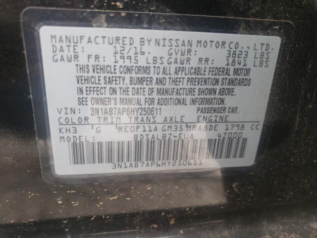 Photo 9 VIN: 3N1AB7AP6HY250611 - NISSAN SENTRA S 