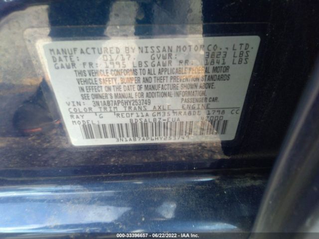 Photo 8 VIN: 3N1AB7AP6HY253749 - NISSAN SENTRA 