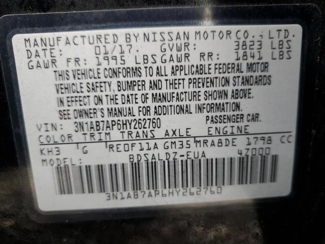 Photo 11 VIN: 3N1AB7AP6HY262760 - NISSAN SENTRA S 